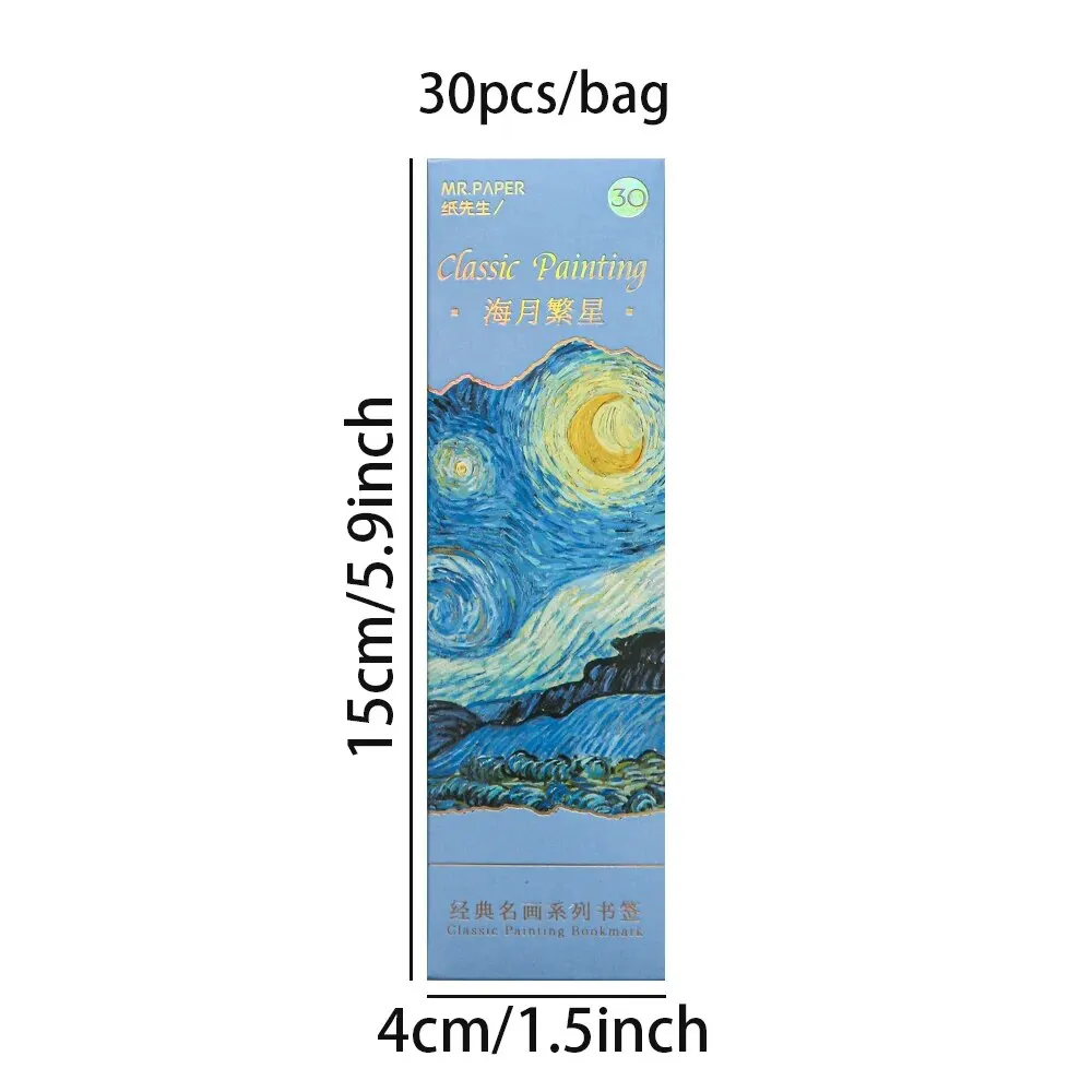 Oil Painting Bookmarks 30 Pieces/box To Assist Reading Tools