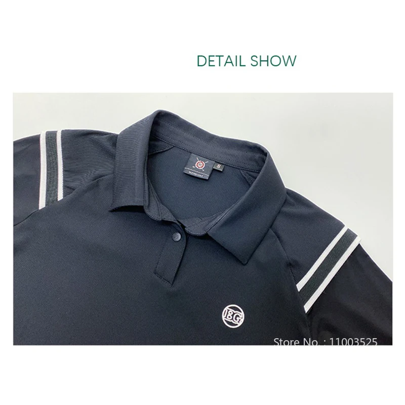 Golf Polo Shirts Women Long-sleeved T-shirt Ice Silk Sunscren Top Pleated Skirt High Waist Golf Skirts Bag New Blktee