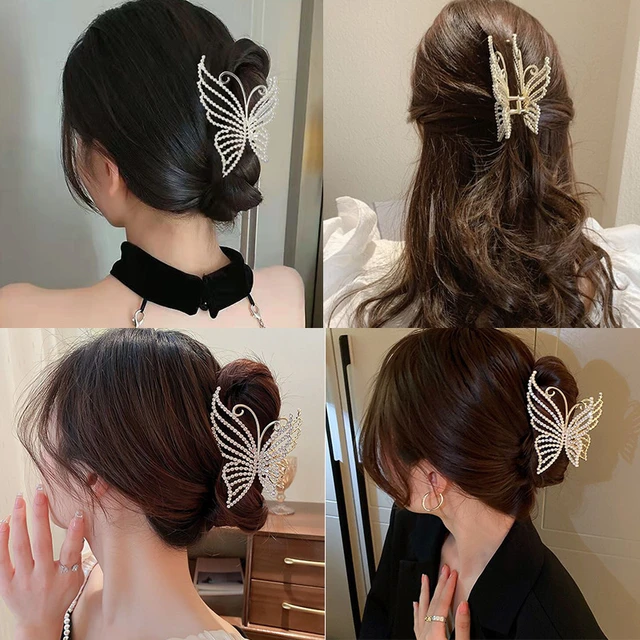 Hollow Out Butterfly Metal Hair Claw Pearl Tassel Hairpins For Women Girl  Vintage Geometric Hair Clip Jewelry Hair Accessories - AliExpress