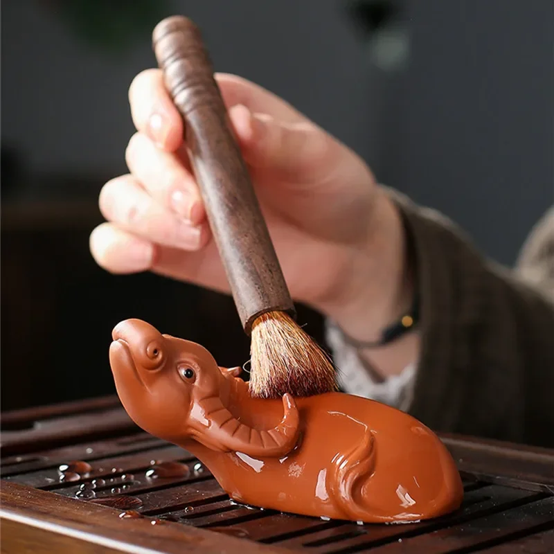 Clay Tea Pet Ornaments Lying Cow Statue