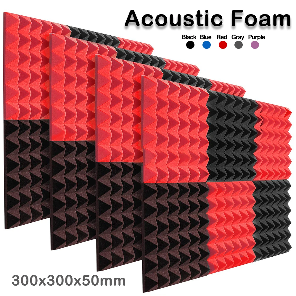 12-24Pcs 30x30x5cm Studio Acoustic Soundproof Foam Pyramid Noise ...