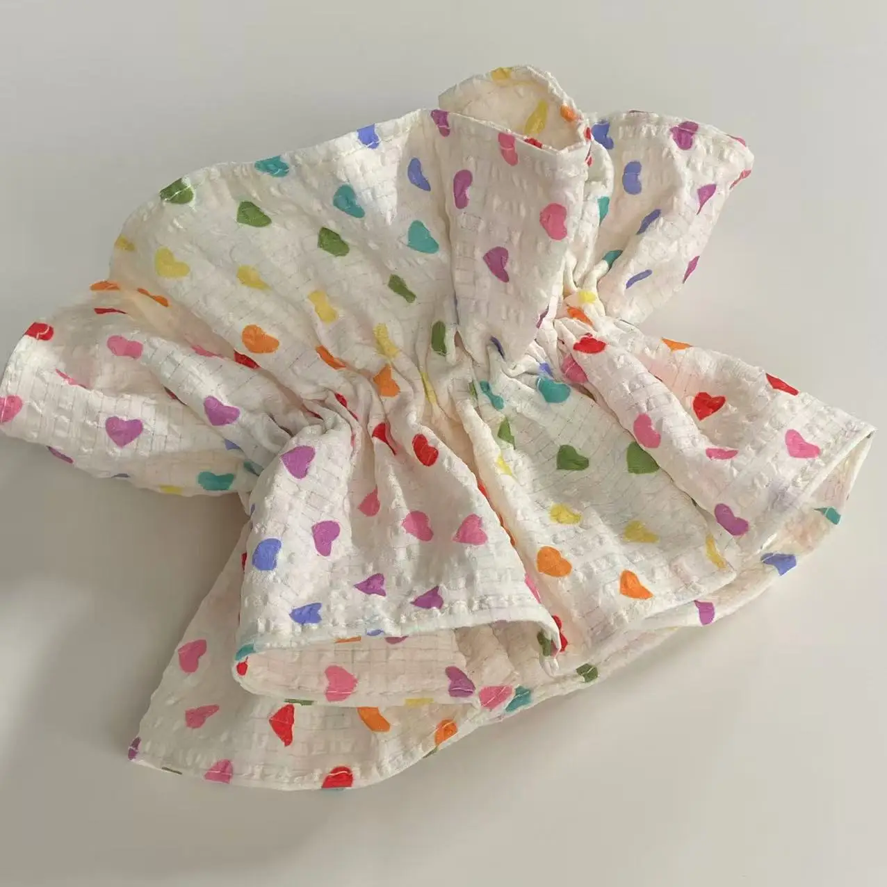 1PC Colorful Heart - Printed Scrunchie, Cute Large Hair Tie for Women, Sweet Hair Accessory for Daily Wear and Parties