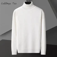 Men's Casual Slim Fit Basic Tops Long Sleeve Knitted Streetwear Lightweight Turtleneck Pullover Sweater Solid Color Sweater Men 1