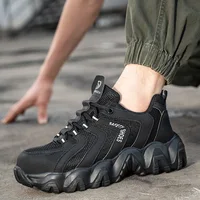 New steel head labor protection men's women's anti-smash anti-stabbing safety shoes breathable wear-resistant work shoes D271