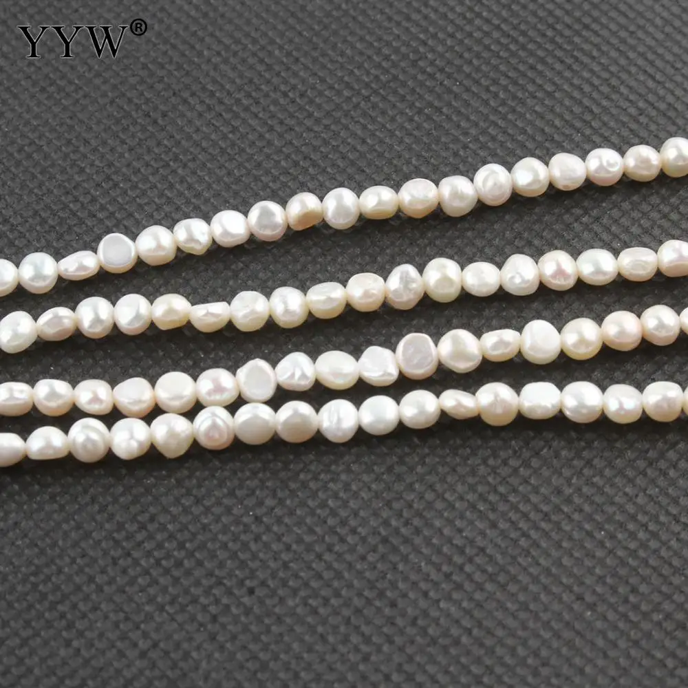 

Cultured Baroque Freshwater Pearl Beads Grade AA 4-5mm White Natural Pearls Diy Necklace Bracelets Jewelry Making 15 Inch Strand