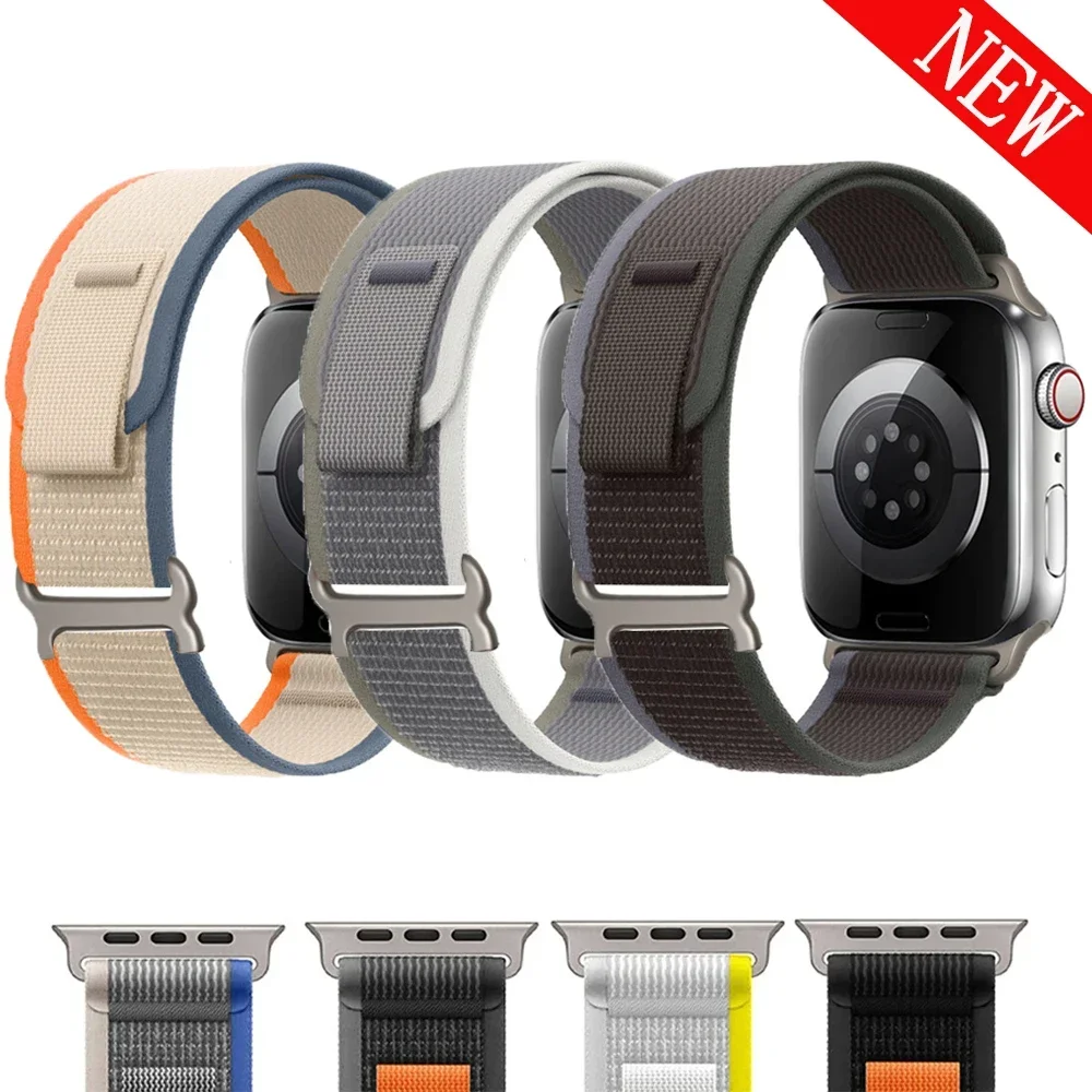 

Strap For Apple Watch Band 44 mm Ultra 49mm 45mm 42mm 40mm 41mm 38mm Nylon sport bracelet correa iwatch series 9 8 7 6 5 4 3 SE