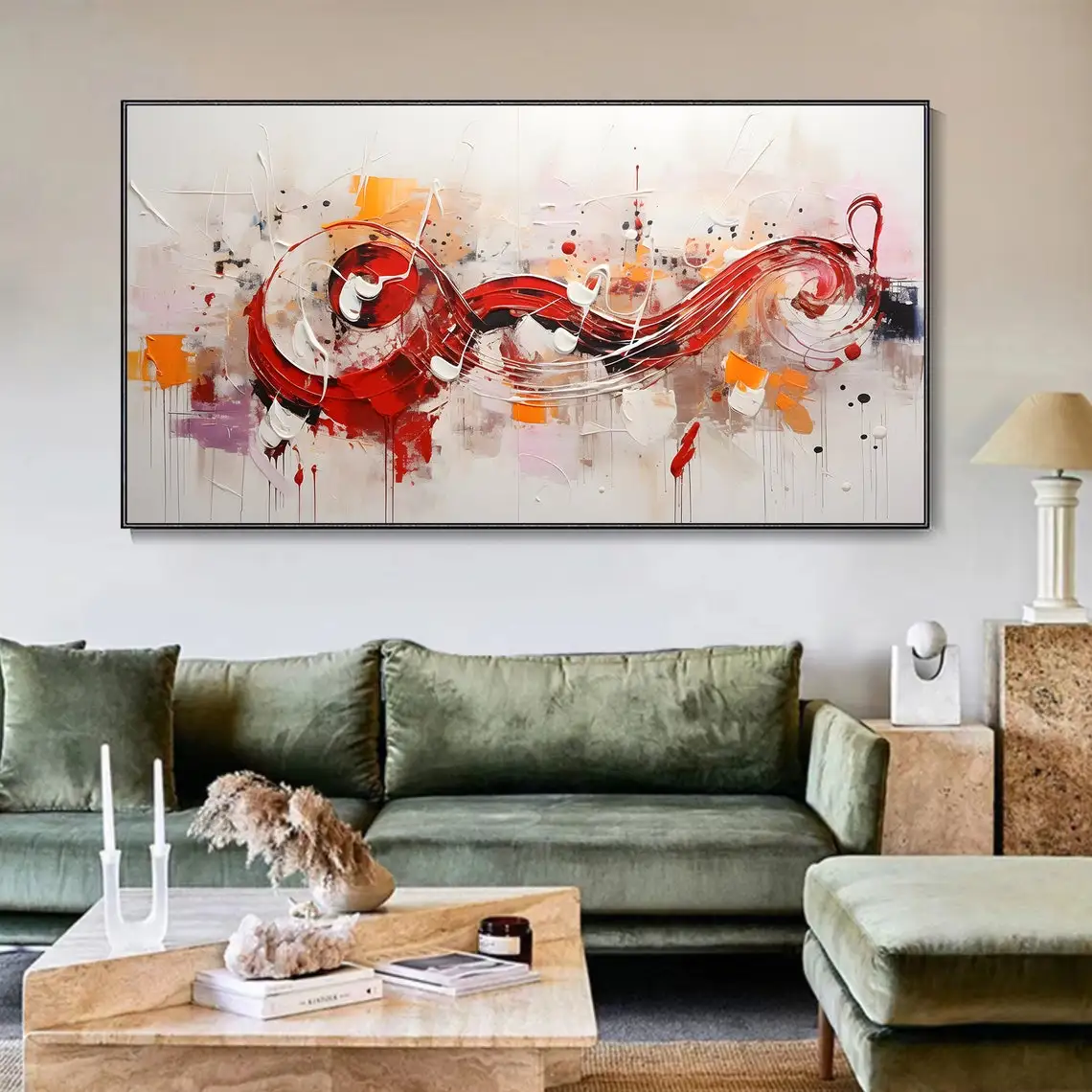 Abstract Music Notes Hand Oil Painting Creative Fantasy Art Mural Music Score Pentatonic Texture Painting Personalize Home Decor