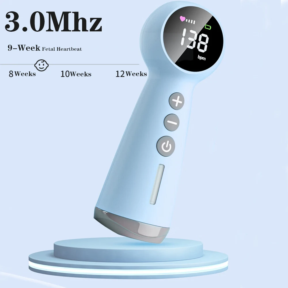 Ultrasound Doppler Fetal 3.0MHz Fetal Doppler Baby Sound Angelsound Monitor Pregnant Baby Heartbeat Data DSP Technology