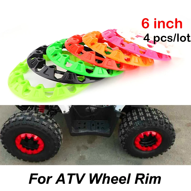 

4pcs 6-inch ATV Wheel Trim Hub Protection Decor Rim Cap Universal Vehicle All Terrain wheel Plastic Cover fit to 6 inch wheels