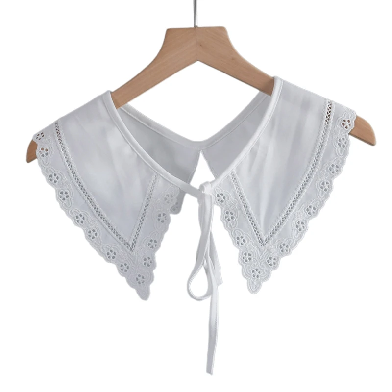 

False Collar Shoulder Wrap Detachable Embroidery Collar Venise Lace Up Neckline