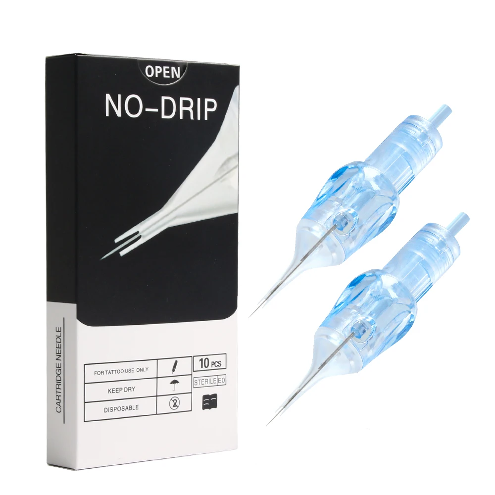 

No Drip Tips 1RL 0.3MM 1001RL Long Taper Cartridge for Eyebrows Lips Eyelids Areolas Disposable Needles Round Liner Membrane