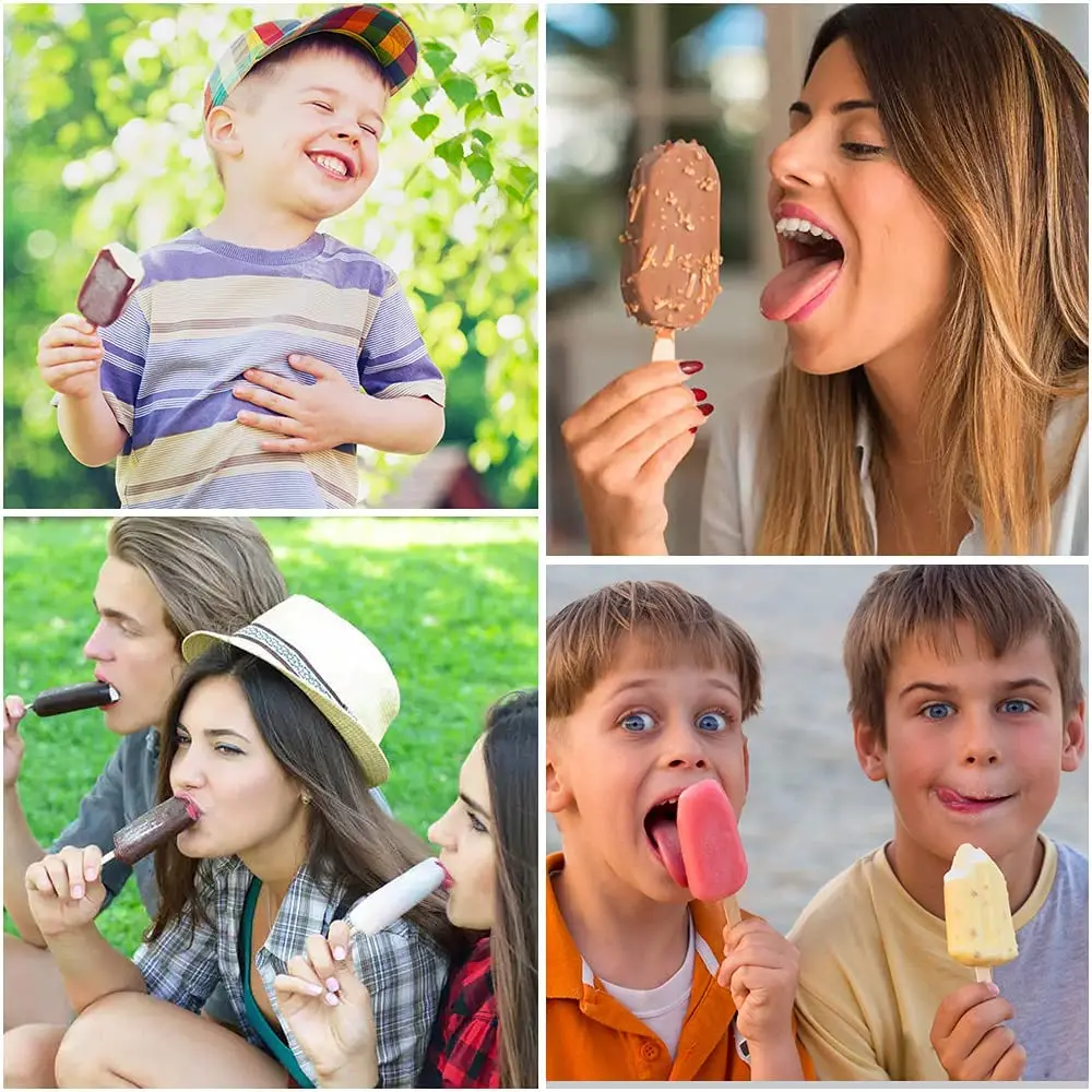 Stampi Per Ghiaccioli In Silicone - 6 Forme + 50 Bastoncini, Per Gelati Fatti In Casa, Senza BPA - Foto 6