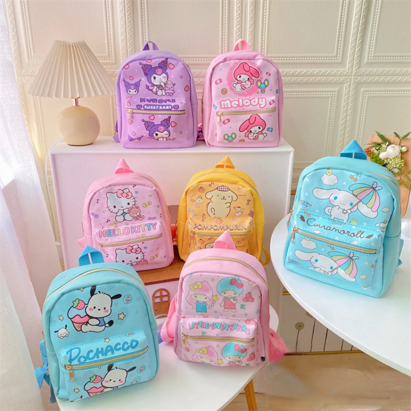 

Sanrio Hello Kitty MyMelody Kuromi Cinnamoroll Kawaii Backpack Children's Schoolbag Girl Casual Backpack Cartoon Anime Backpacks
