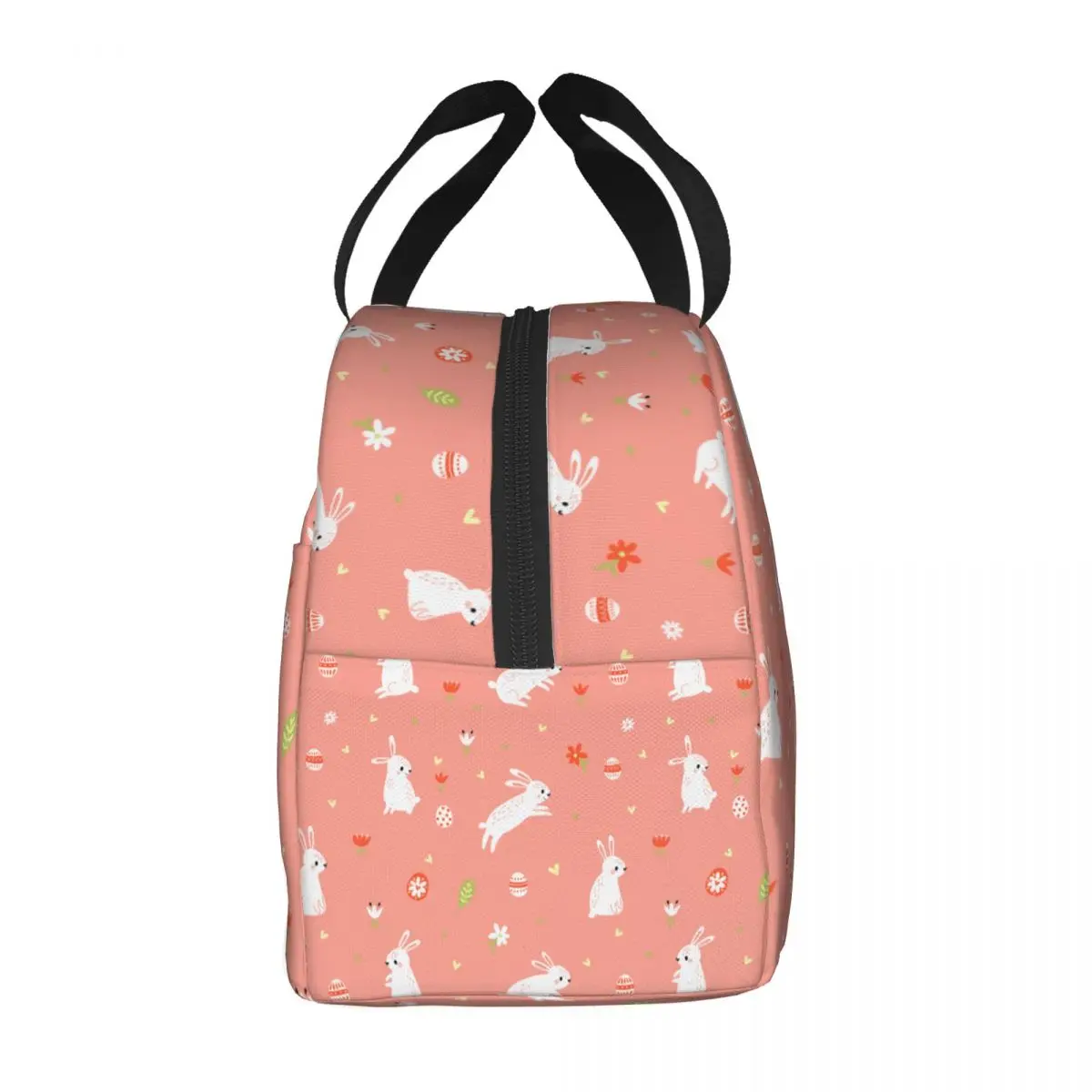 Easter Hares And Flowers Rabbit Lunch Bag Portable Insulated Cooler Bag Thermal Food Picnic Work Lunch Box for Women Children
