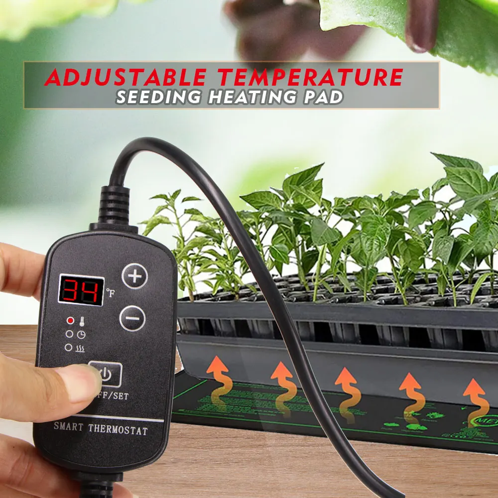 Graphene Seedling Heated Mat Adjustable Thermostat Seeds Germination Plants Nursery Grow Heating Pad Garden Accessories
