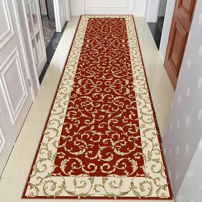 Nordic Style Living Room Hall Carpet Long Hallway Corridor Rugs Kitchen Mat Flannel Anti-slip Doormat National Bedroom Area Rug