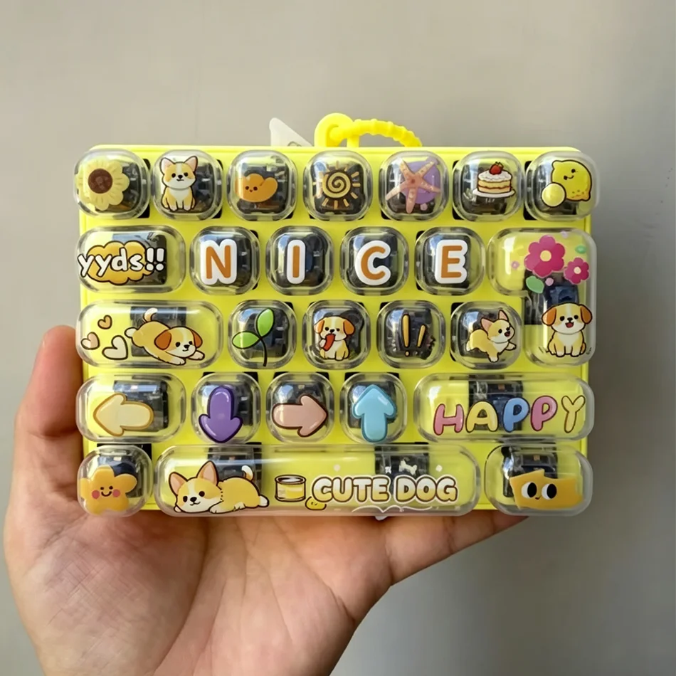 Portable Fidget Keyboard Toy with Cute Cartoon Animal Designs, 26 Keys