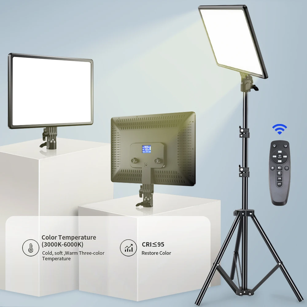 

LED Video Light Panel Dimmable Lighting 3200-6000K With Remote Control Photographic Fill-in Lamp For Photo Studio Live Streaming