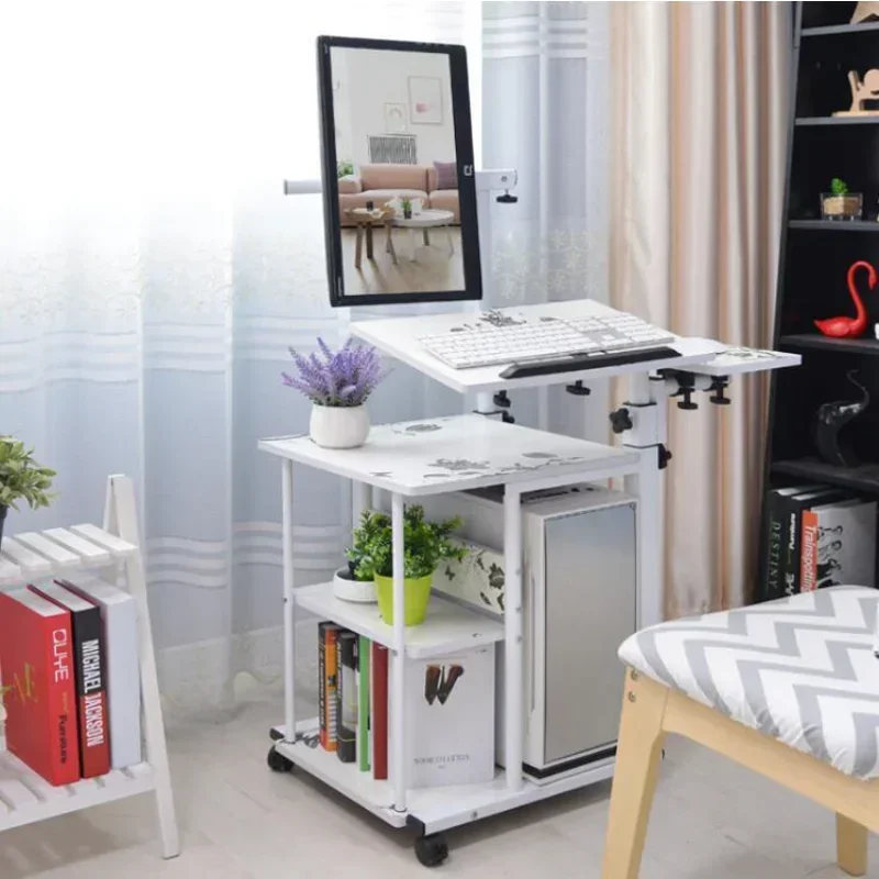 -Simple Bed Side Laptop Desk With Stand Lazy Computer Desk Bed PC Desk Desktop Table Home Rotating Moveable Laptop Table