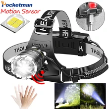 

Super Bright LED Headlamp Telescopic Zoom USB Charging Waterproof Headlight Motion Sensor Long Range Adjustable Head Torch