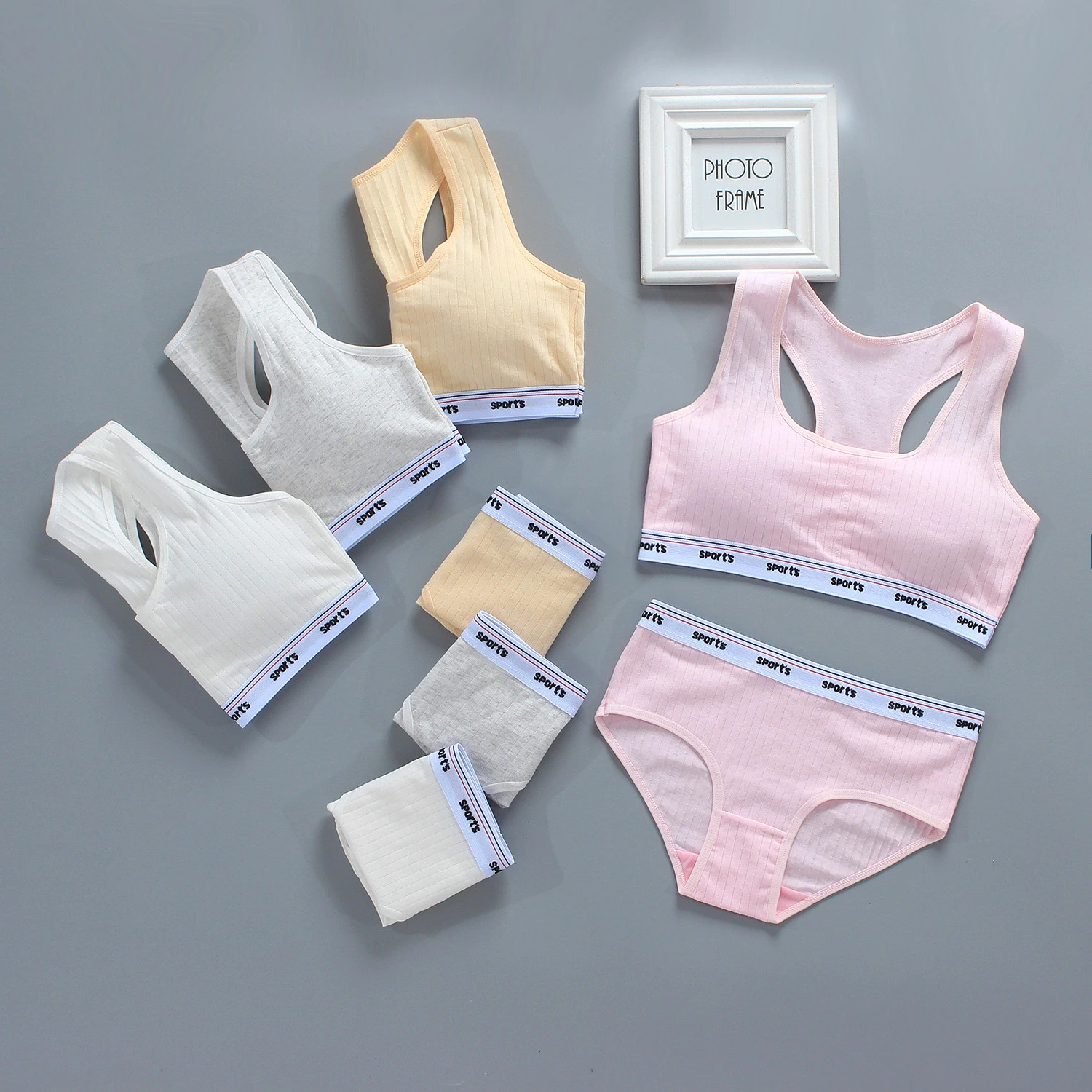 Conjunto de ropa interior para adolescentes, ropa interior deportiva para entrenamiento, sujetador y bragas, 15 años| | AliExpress