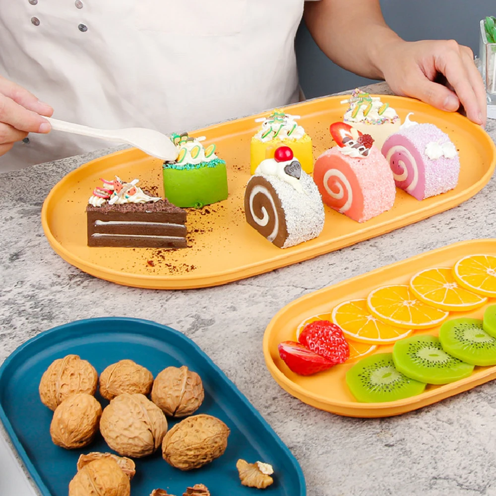 Dining Dish Dinner Plate Breakfast Bread Tray Nordic Ins Style Plastic Western Food Afternoon Tea Dim Sum Fruit Household Kitchen Plate
