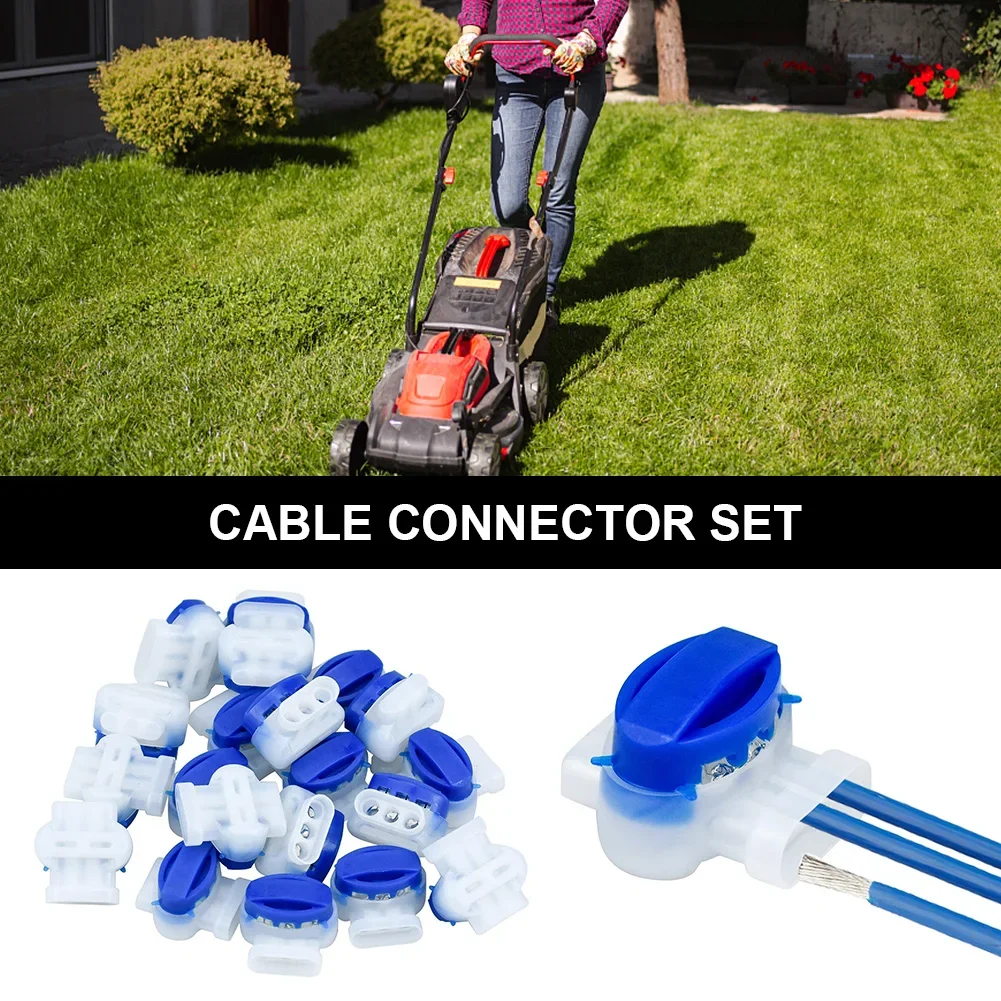 100Pcs 3 Holes Cable Connector Waterproof Connection Clamps Without Stripping for Gardena/Husqvarna/Worx/Robomow Lawnmower