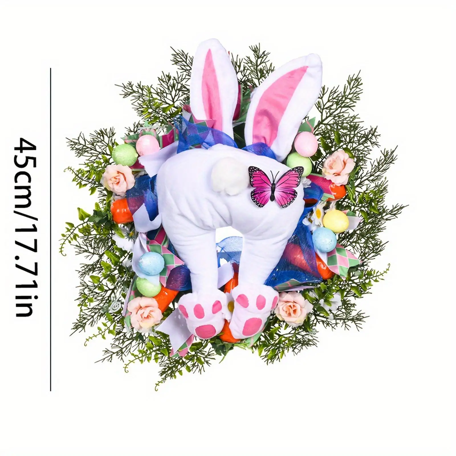 Easter Rabbit Wreath Hanging Ornament with Classic Element Easter Party Supplies for Hallway Accessory Multipurpose Durable