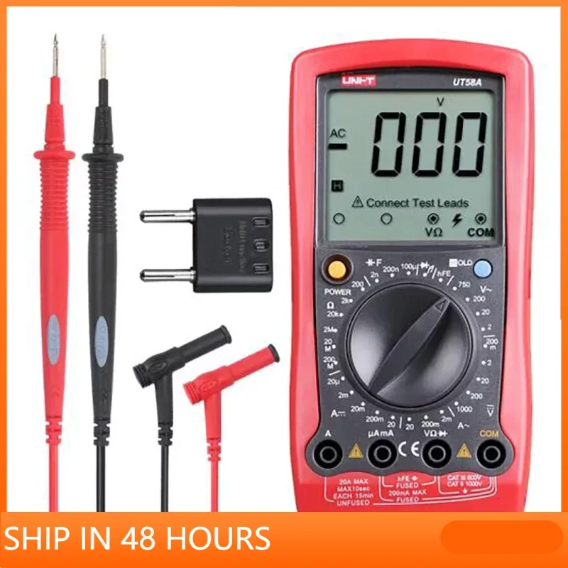 

Стандартный цифровой мультиметр UT58A UT58B UT58C UT58D UT58E, хранение данных с 2000 дисплеем, скорость обновления 2 ~ 3 раза/с