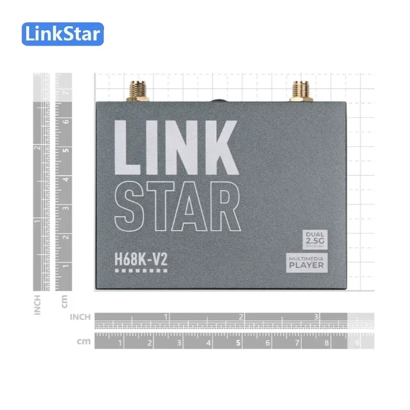 LinkStar H68K-1432 V2 4G RAM 32GB eMMC Wi-Fi6 Cortex-A55, RK3568 Dual-2.5G 및 dual-1G 이더넷, 4K 출력, 안드로이드 11 우분투 OpenWR