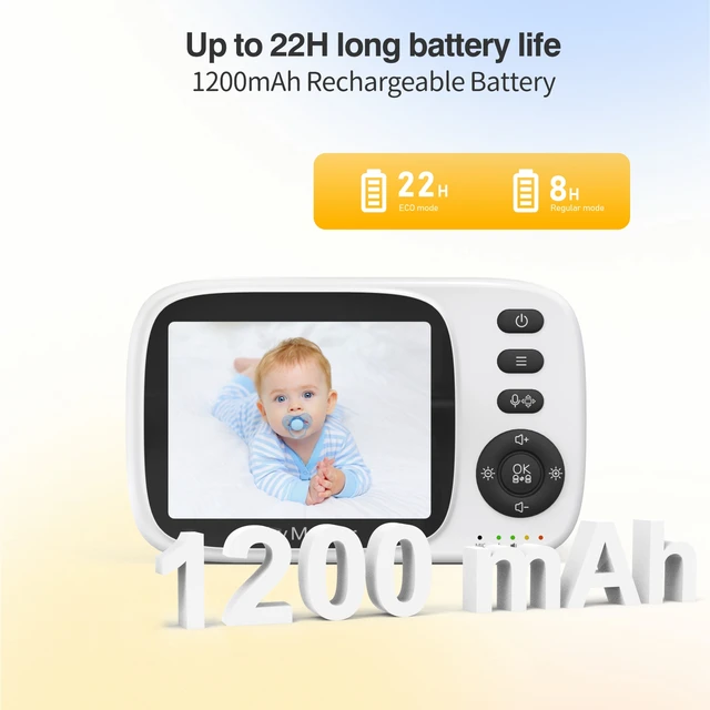 3.5Inch 720P Wireless  PTZ Baby Monitor Temperature Monitoring VOX Feeding Remind Intercom BabySistter Nanny Cam 4