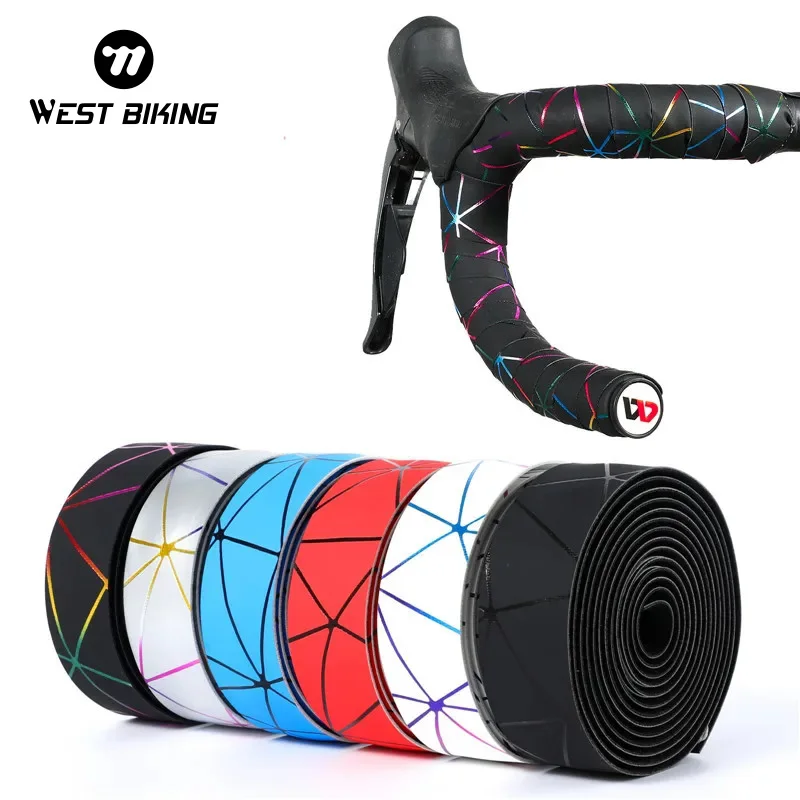 Bike Handlebar Tape Bike Accessory Bicycle Handlebar Tape EVA PU Shock Absorption Anti-Slip Road Bike Professional Bar Tape Wrap End Plug Accessories