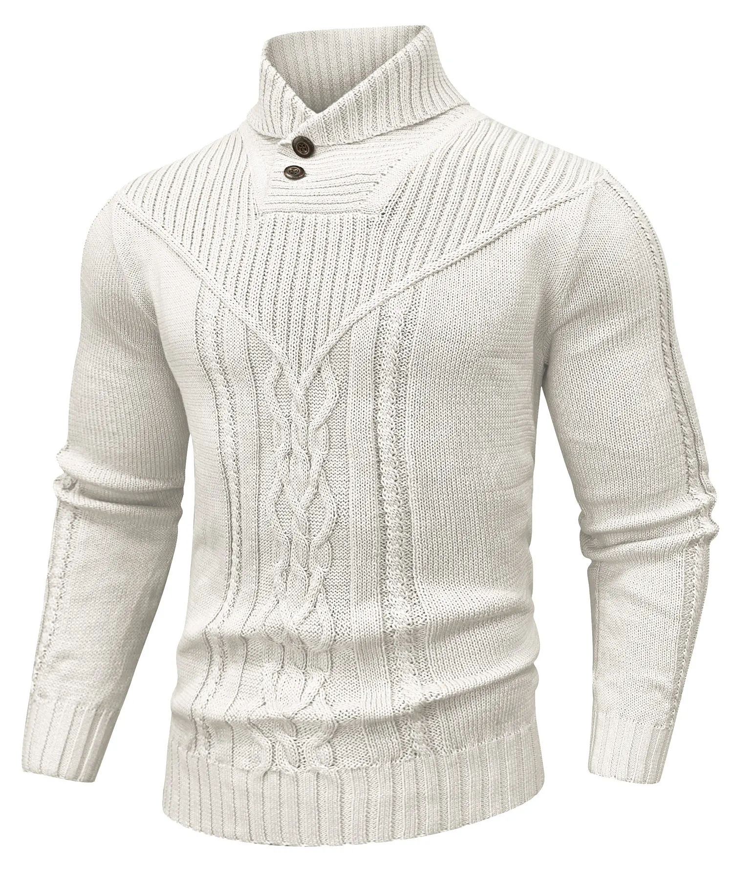 الرجال سترة الشتاء شال طوق البلوز سترة عادية كابل...