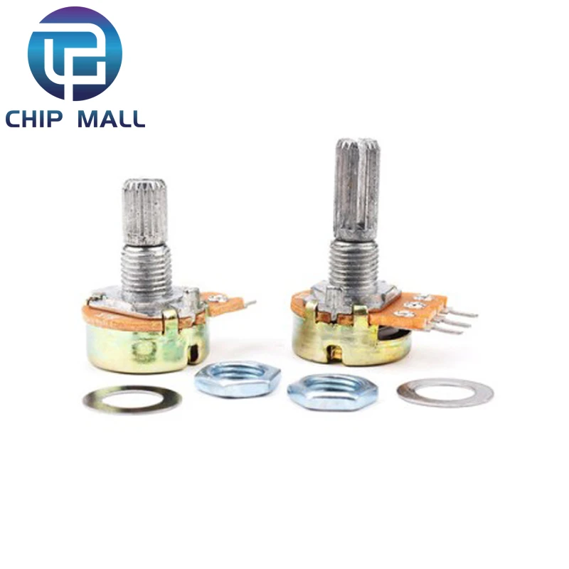 WH148 Linear Potentiometer 15mm Shaft With Nuts And Washers 3pin WH148 B1K B2K B5K B10K B20K B50K B100K B250K B500K B1M