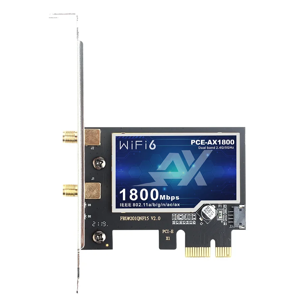 블루투스 5.2 와이파이 6 PCie 무선 어댑터, 윈도우 10/11 데스크탑 PC용, 듀얼 밴드, AX1800, 5Ghz, 2.4Ghz