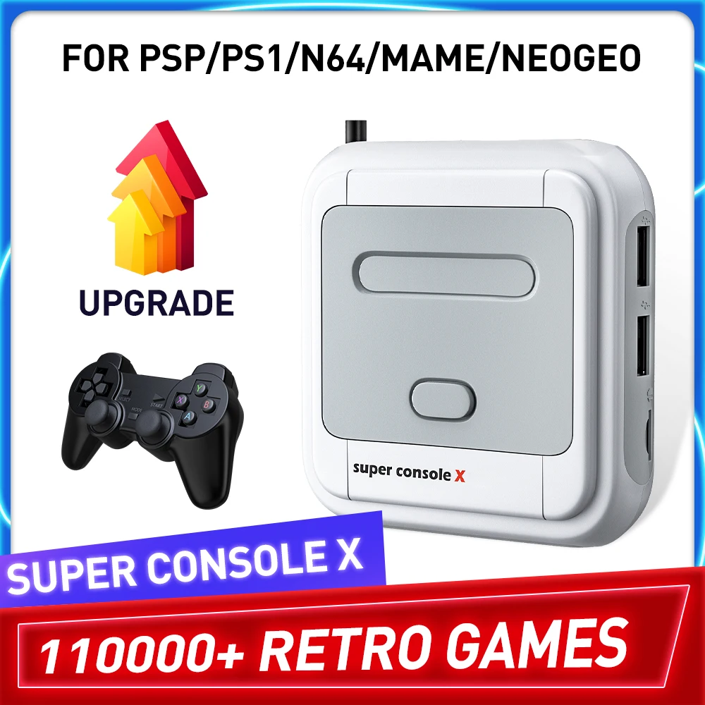 

Super Console X Retro Video Game Console Multi-player Arcade Game Console Max To 256G With 117000 Retro Games ForPSP/PS1/DC/MAME