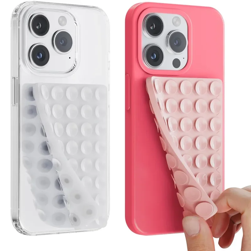 Set of 2 Double-Sided Silicone Suction Holder Phone Cases - Universal Back Cover