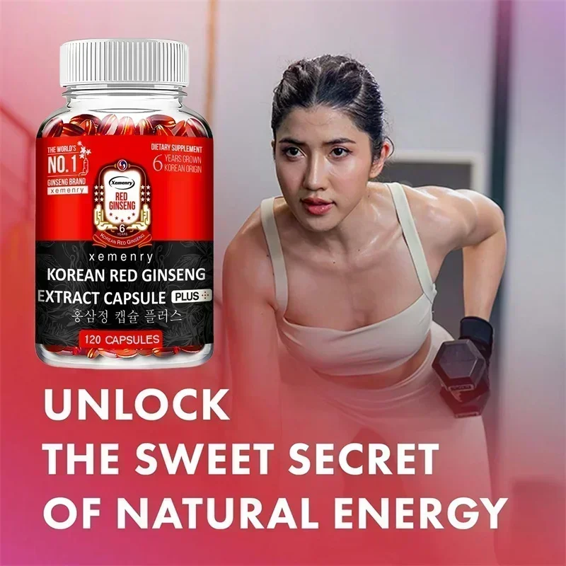 Korean Red Ginseng Supplement Supports Overall Health Boosts Energy Production Relieves Stress 120pcs
