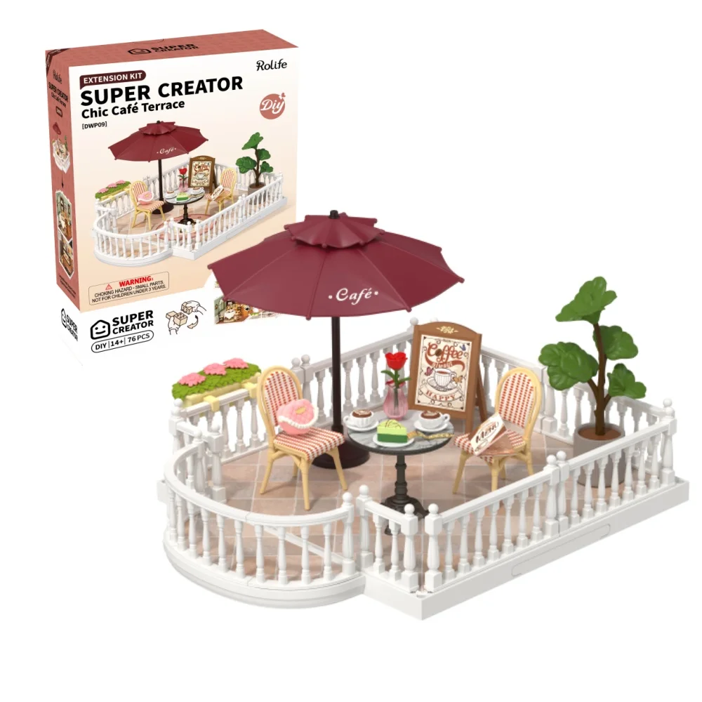Kit Casa delle Bambole in Miniatura Robotime, Set Creativo per Modellismo, Regalo di Compleanno per Adulti e Bambini, Tema Gelato Gustoso - immagine 6