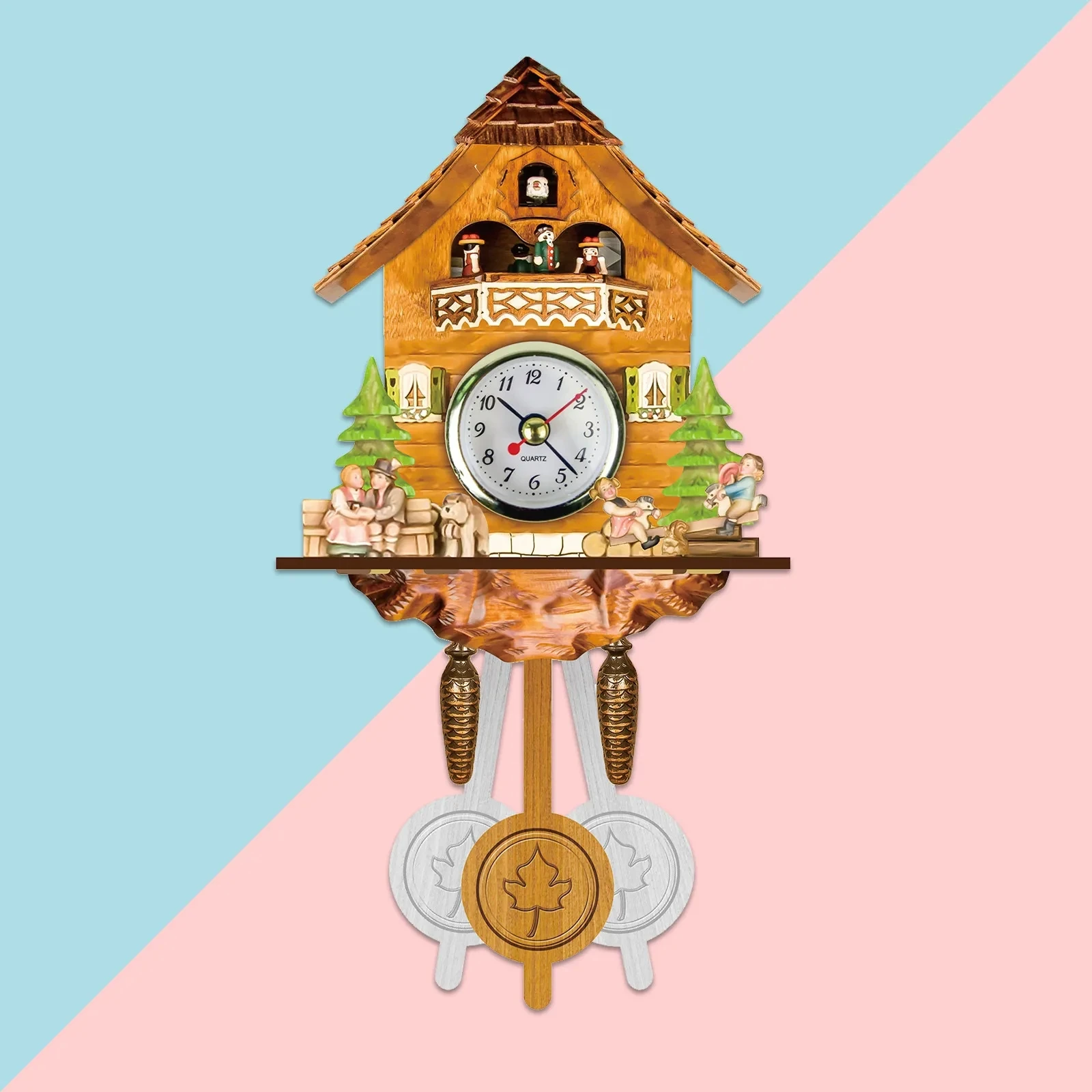 

Creative Retro Cuckoo Wall Clock Wooden Handmade Cuckoo Clock Wall Hanging Bird Call Time Bell Watch Timekeeping