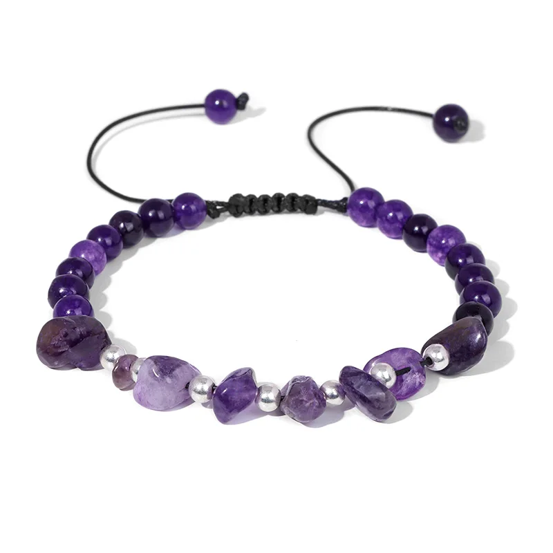 Natürliche Stein Amethysten Perle Armbänder Für Frauen Männer Geflochtene Armband Lapis Lazuli Meditation Schmuck Dainty Geschenk Dropshipping