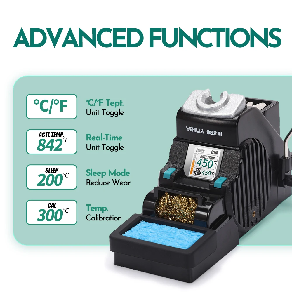 YIHUA 982-III C115 C210 C245 Soldering Iron Precision Soldering Station  Control Temperature Welding Rework Station 2