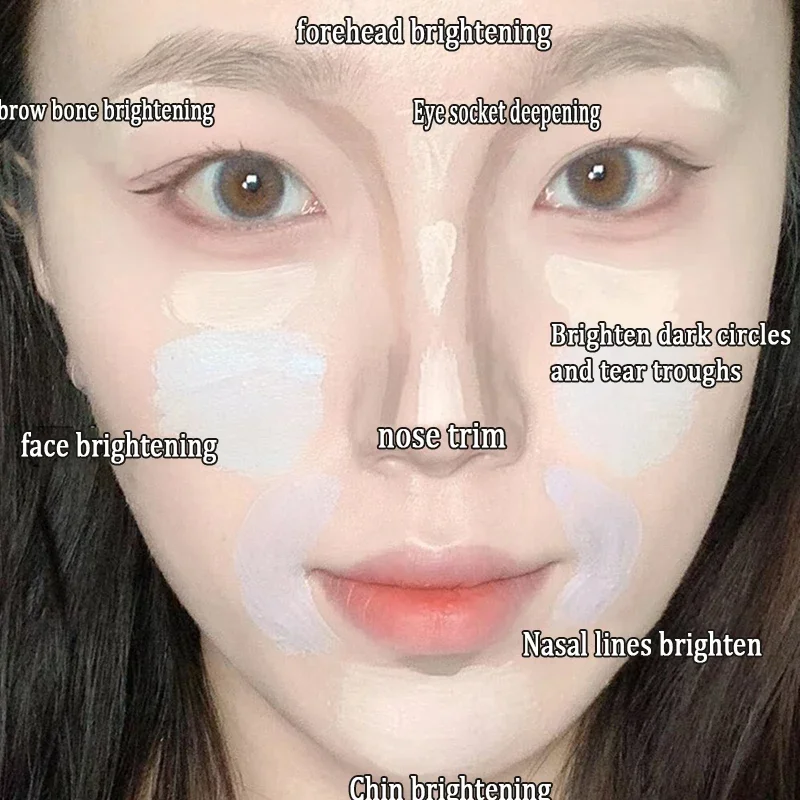 Brown Bronzer Contour Stick Waterproof Liquid Cream Texture Highlighters Shadow Contouring Pencil Cosmetics For Face Brightening For Face Highlighter Face Bronzer Facial Contour Stick