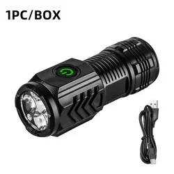 Ultra Powerful Rechargeable LED Tactical Flashlight with Metal Clip (S01 White light)
