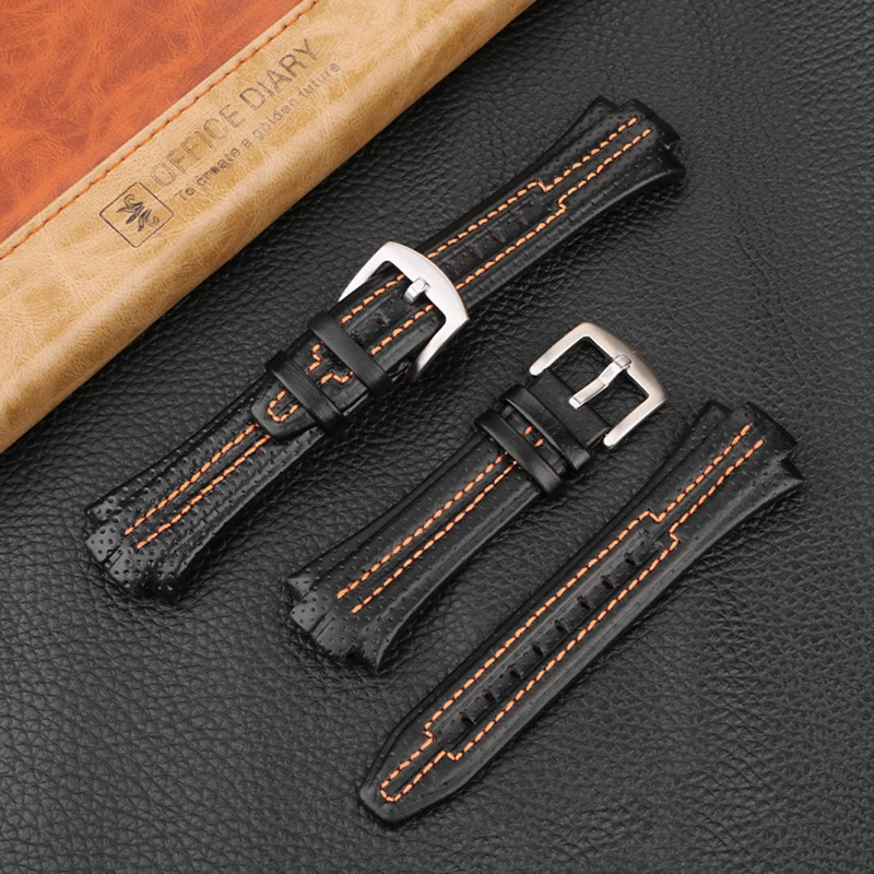 

Genuine Leather Convex Interface Watch Strap for Seiko SNL029P2/021P1 SNA595P2 SNL017P1 Watchband 15mm*27mm Men Bracelet