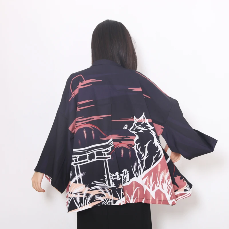 Japanese Kimono Samurai Kimono Man Cartoon Print Shirt Clothing Harajuku Cardigan For Men Women japanese kimono japanese kimono cardigan japanese kimono shirt