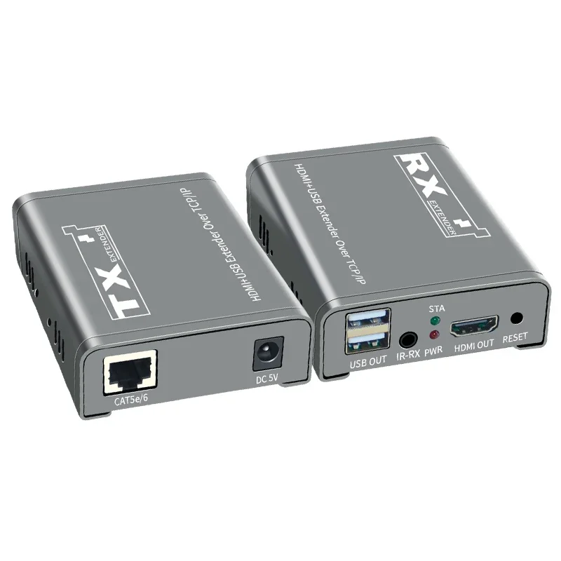 Hdmi Kvm Extender Over Ip Utp/Stp Cat5E/6 200M Hdmi Usb Extender Supporto 1 Tx A Multi Rx Tramite Switch Ethernet Per Tastiera Mouse