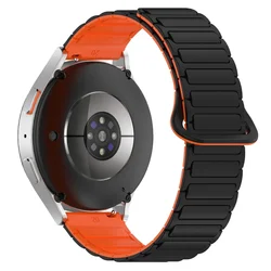 Enhanced Sport Silicone Watch Band - Premium Magnetic Wristband and Bracelet Strap for 20MM Universal (Black Orange)