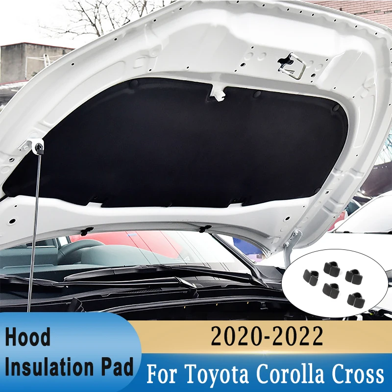 

Car Front Engine Hood Heat Insulation Cotton Pad Aluminum Foil / Foam Material Mat Cover For Toyota Corolla Cross 2020-2022