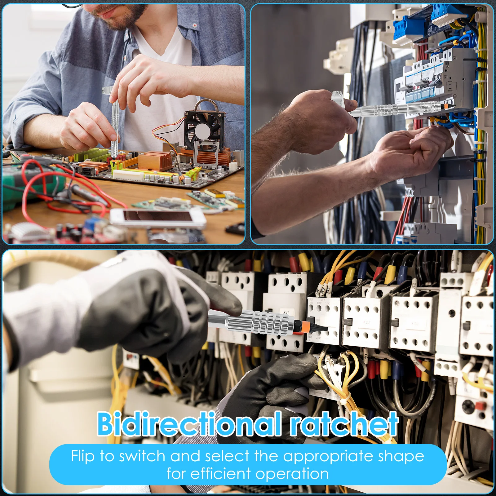 40 In 1 Magnetic Ratchet Screwdriver Set S2 Alloy Steel High Torque Ratchet Wrench Socket Set with Bits Repair Tool for Bicycle